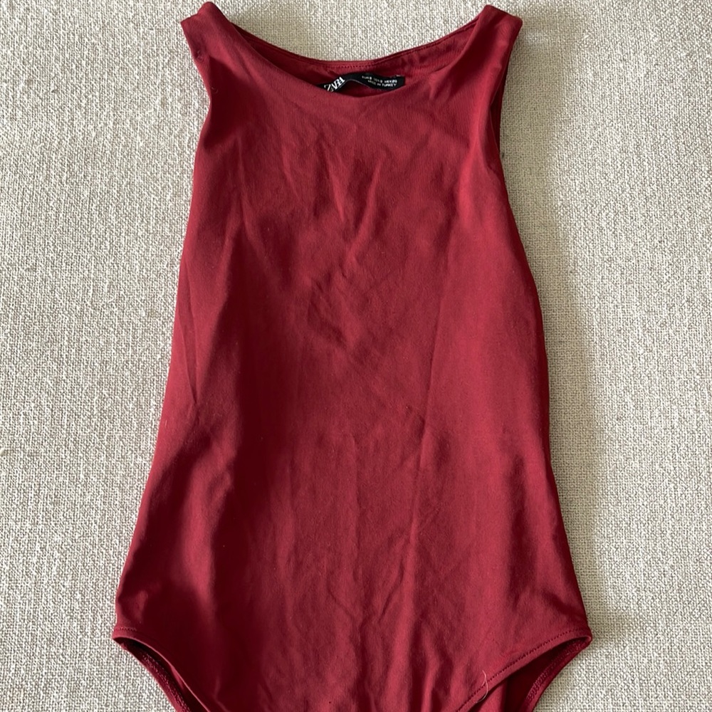 NWOT. Zara deep red bodysuit.